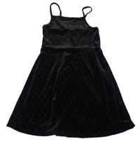 Černé kárované sametové šaty Primark