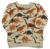 Béžová mikina s dinosaury TU