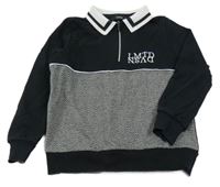 Černá mikina se vzorem a límečkem George