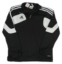 Černo-bílá sportovní funkční mikina s logem Adidas