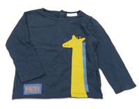 Tmavomodré triko se žirafou Next