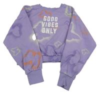 Fialová crop vzorovaná mikina s motýlky Page one young