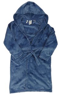Modro-šedý chlupatý župan s hvězdami a kapucí H&M