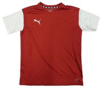 Rubínovo-šedé sportovní funkční triko s logem Puma