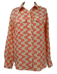 Dámská béžovo-lososová vzorovaná halenka Opus