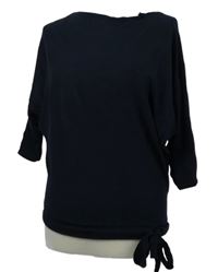 Dámský tmavomodrý lehký svetr se stahováním Orsay