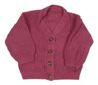 Tmavorůžový melírovaný propínací svetr Nutmeg