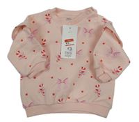 Nové - Světlerůžová mikina s mašličkami F&F