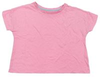 Neonově růžové crop tričko Tu