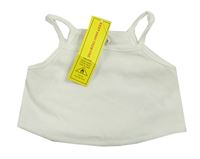 Bílý žebrovaný crop top Shein