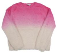 Neonově růžový ombré chlupatý svetr Primark