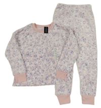 Nové - Světlerůžovo-fialové leopardí chlupaté pyžamo Dunnes stores