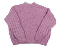 Růžový melírovaný svetr se stojáčkem Next