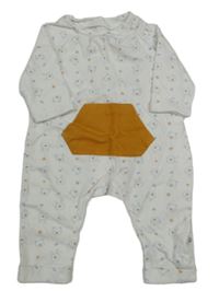 Bílý overal s medvídky 