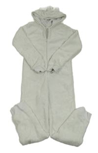 Bílá chlupatá kombinéza s kapucí C&A