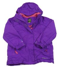 Fialová funkční šusťáková zimní bunda s kapucí Gelert
