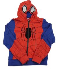 Červeno-modrá propínací mikina s pavoukem a kapucí - Spiderman Marvel