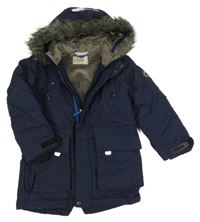 Tmavomodrá šusťáková zimní bunda s kapucí John Lewis