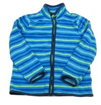 Modro-zelená pruhovaná fleecová propínací mikina Tchibo