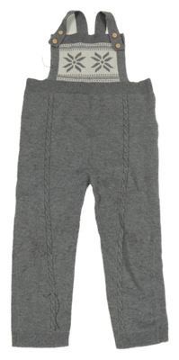 Šedé pletené laclové kalhoty se vzorem Shein