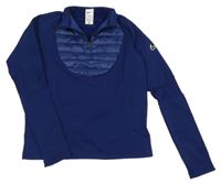 Tmavomodrá thermo mikina s šusťákovou vsadkou Nike