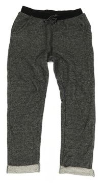 Šedo-černé melírované tepláky Lupilu