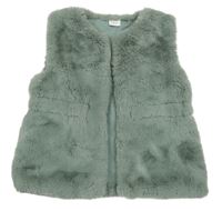 Světlekhaki kožešinová podšitá vesta Next