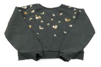 Tmavošedá crop mikina s flitry Matalan