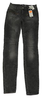 Nové - Šedé jogger skinny rifle FB Sister vel. 27
