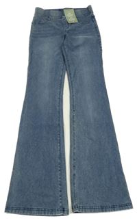 Nové - Modré flare kalhoty riflového vzhledu H&M