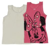 2x košilka - růžová s Minnie + bílá 