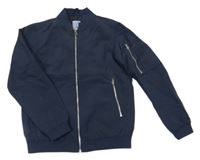 Tmavomodrý šusťákový podzimní bomber JACK&JONES