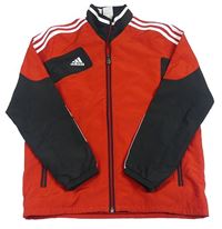 Červeno-černá šusťáková jarní bunda Adidas