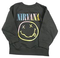 Tmavošedá mikina Nirvana zn. Primark