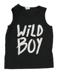 Antracitové tílko s nápisem H&M