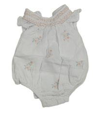 Bílé kytičkované mušelínové body Matalan 
