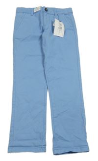 Nové - Světlemodré plátěné chino kalhoty M&S