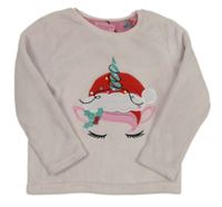 Světlerůžová chlupatá mikina s jednorožcem Primark