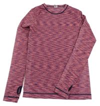 Růžovo-tmavomodré melírované funkční sportovní triko Yigga