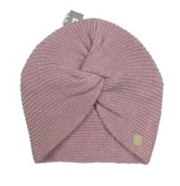 Nové - Růžová pletená třpytivá turbanová čepice Obaibi