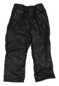 Černé koženkové kalhoty H&M