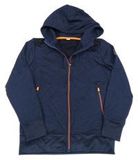 Tmavomodrá propínací sportovní mikina s kapucí Yigga