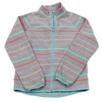 Šedá fleecová propínací mikina s proužky H&M