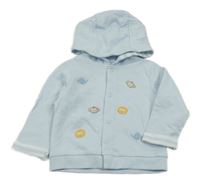 Světlemodrá propínací mikina se zvířátky a kapucí M&Co.