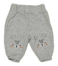 Šedé cuff tepláky s medvídky 