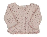 Světlerůžová zateplená mikina s kytičkami C&A