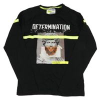 Černé triko s potiskem a nápisem Vingino