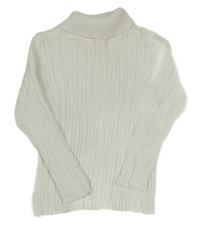 Bílý žebrovaný svetr s rolákem Nutmeg