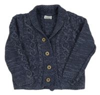 Tmavomodrý vzorovaný propínací svetr Next