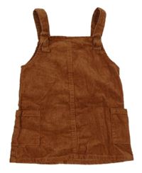 Hnědé manšestrové šaty s kapsami Primark